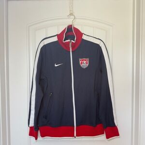 USA Soccer Men Medium Nike Blue Red White Full Zip Track Warm Up Jacket
